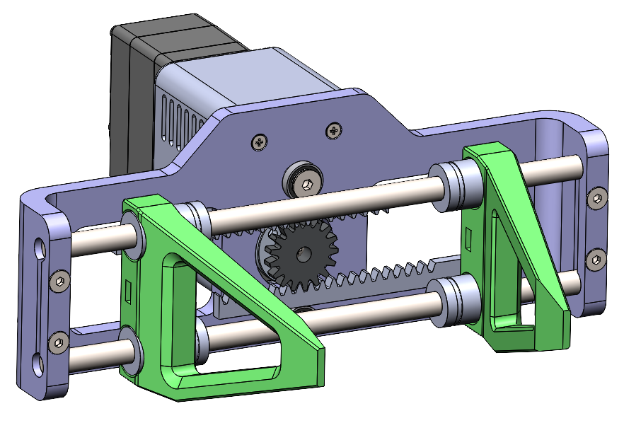 Rack and Pinion Gripper Mechanism. Version 2